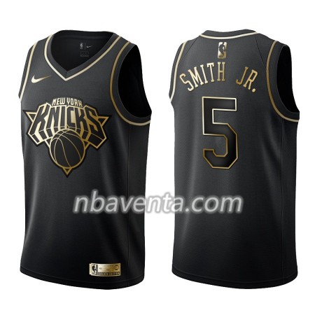 Camiseta Hombre New York Knicks Dennis Smith Jr. 5 Nike Negro Golden Edition Swingman